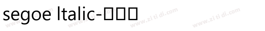 segoe ltalic字体转换
